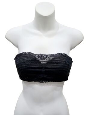 Wacoal Black Lace Strapless Wire Bra Size: 34B